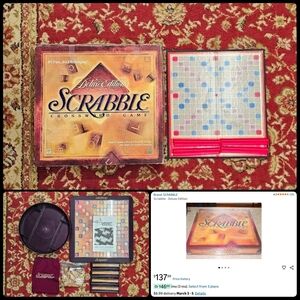 Vintage 1999 Scrabble Deluxe Turntable Edition + Bonus Classic Board